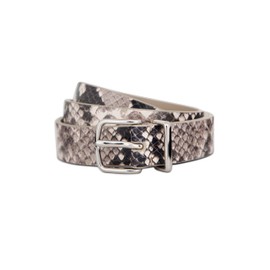 Vince Womens 1 Inch Flat Snake Print Belt with Metal Loop, Casual & Stylish Fashion Accessory, NATURAL, L