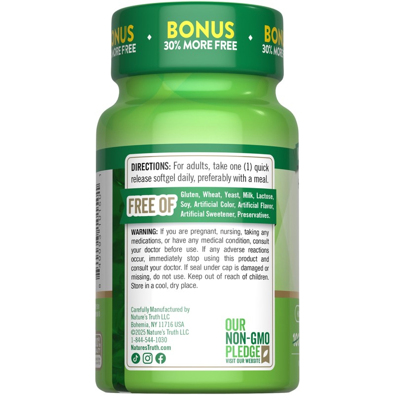 Nature's Truth Vitamin D3 1000 IU Softgels | High Potency