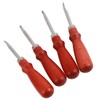 4pcs Leather Edger Professional Trimming Working Kit with Wooden Handle