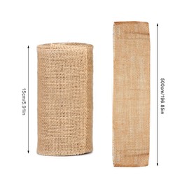 Burlap Natural Jute Burlap Table Decoration, Jute Roll, Ribbon, Decoration for Chairs, Tables, Gifts, Gifts, Etc., Weddings, Receptions, Parties, Anniversaries, Pastoral Style, Rustic Decoration (5.9