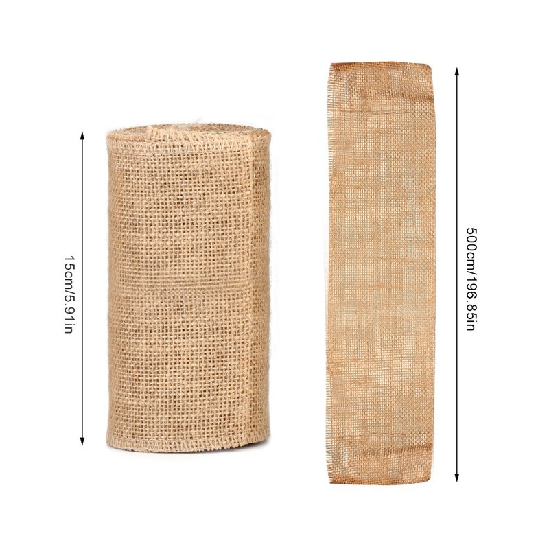Burlap Natural Jute Burlap Table Decoration, Jute Roll, Ribbon, Decoration