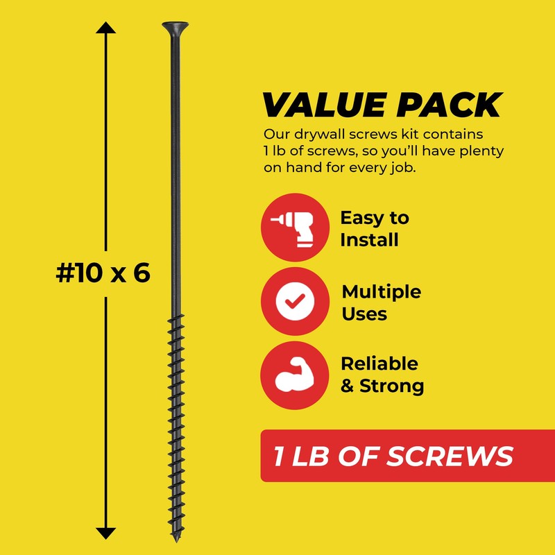 Qualihome #10 Coarse Thread Sharp Point Drywall Screw with Phillips