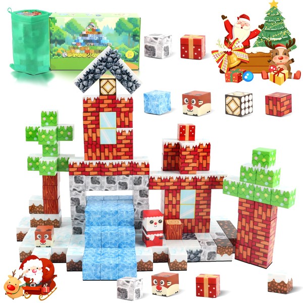 Pack of 120 Magnetic Building Blocks, Building Magnetic World Set,