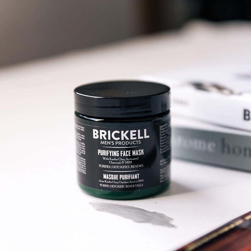 Brickell Men's Purifying Charcoal Face Mask, Natural and Organic Activated