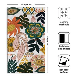 Boho Floral Hand Towels Set of 2 Tropical Leaves Soft Absorbent Fingertip Face Towels Kitchen Dish Towels for Bathroom Gym Spa Home Decor