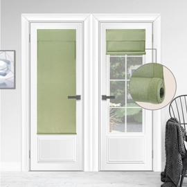 WdFour Triple Layers,UV Protect,100% Light Block, Multi-use, no Noise, Easy Installed Door Curtains, Adjustable Roller Shade, Window Blind, for Office, Wards and Home(26Wx70L,Matcha,1 Piece)