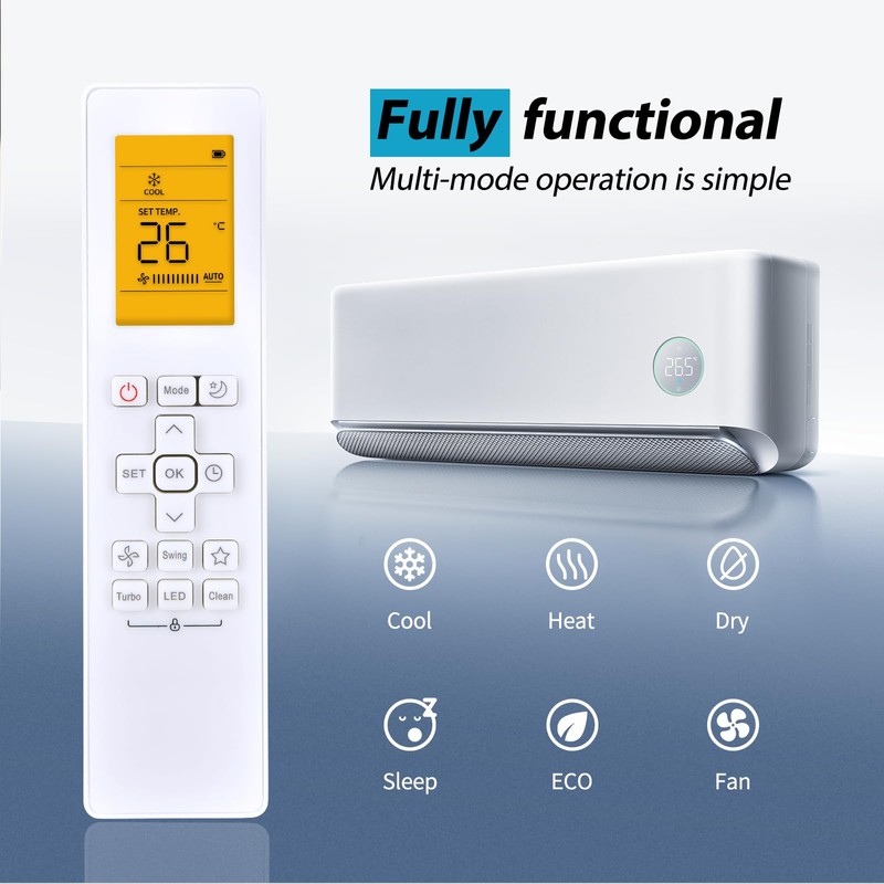 RG10B(G)/BGEF Replacement Remote Control for Midea/Carrier Air Conditioner