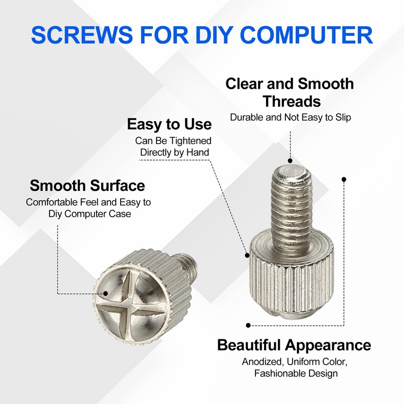 sourcing map 10 Pcs Computer Case Thumb Screws, M4x8 Thread