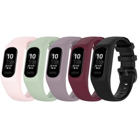 5 Pack Bands Compatible for Garmin Vivosmart 5 Watch Band, Replacement Sport Colourful Strap for GarminSmart 5 Vivosmart5 Wristband Women Men (Large Size, 5 Pack A)