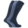 Mens ribbed knee high 100% cotton socks (Pack of 3)