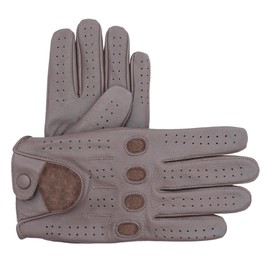 Leatherick Men's Driving Gloves - Soft, Perforated Driving Gloves with Breathing Knuckle Holes, Ideal for Outdoor and Travel, Tan brown