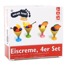 small foot 1776 play set Ice cream, 20 pcs. set of coloured wood, accessories for shops and children's kitchens, from 3 years old