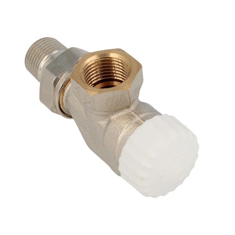 TA Heimeier thermostatic valve base V-exact IIAxial, red brass, nickel