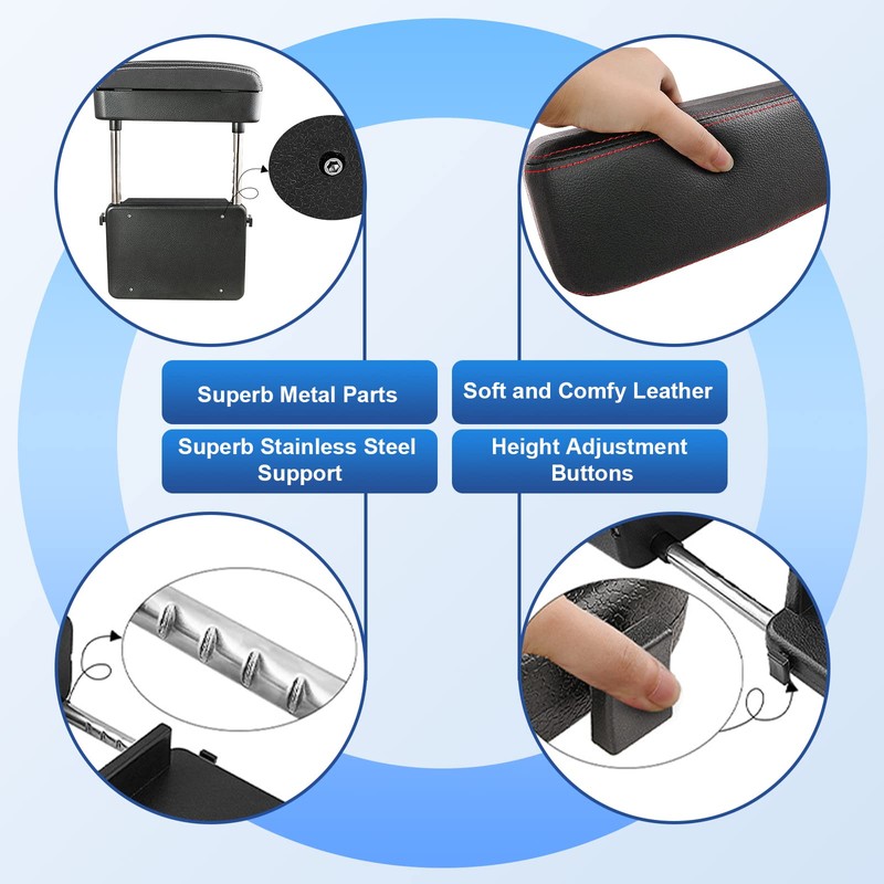 CDEFG Car Armrest Support Elbow Rest Pad Armrest Extender, Console