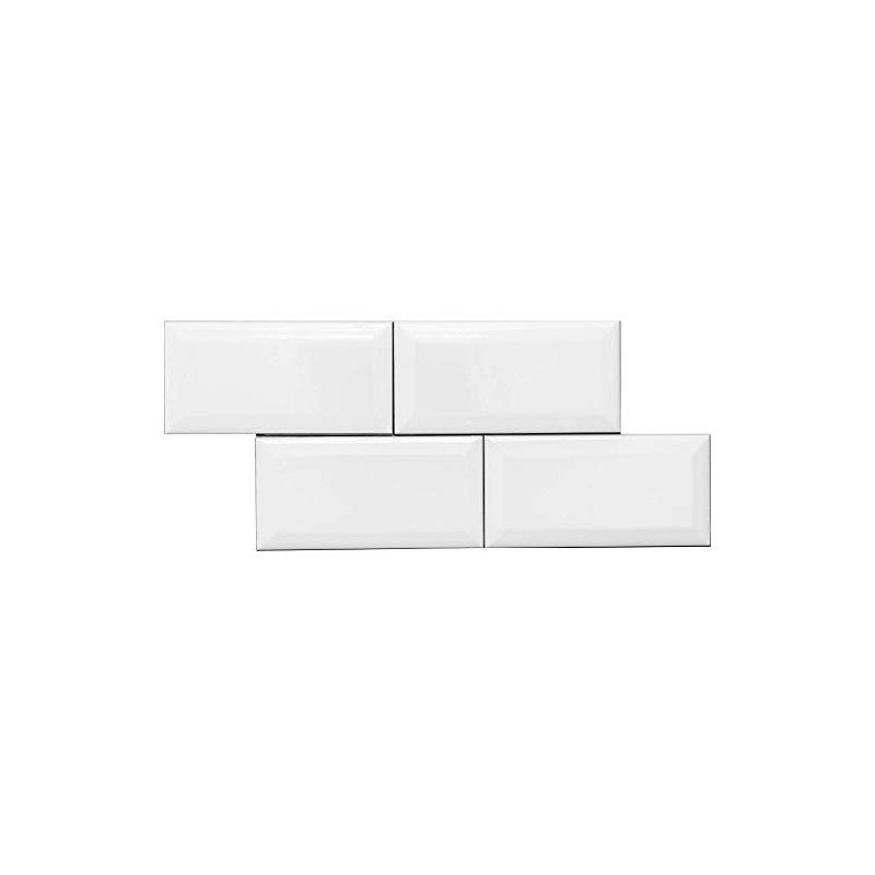 Snow White 3X6 Beveled Edge Ceramic Wall Tile- 80 pcs/carton