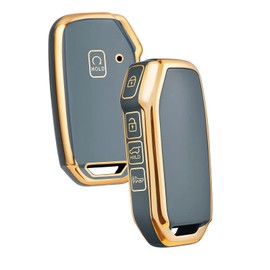 ELOHEI Key Fob Cover for Kia, Key Fob Case Accessories for 2019-2022 Kia Soul Forte Telluride K5/K3 Seltos NIRO Sportage Sorento Premium Soft TPU 360 Degree Full Protection(Blue)