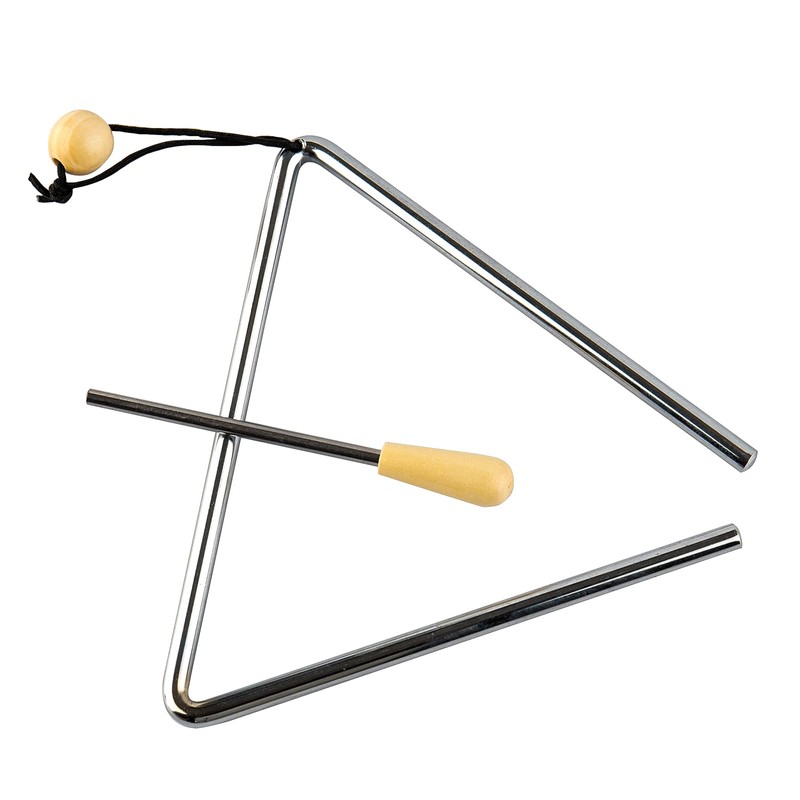 Triangle Hand Percussion with Striker,Rhythm Steel Triangles Music Instrument (7