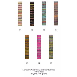 Laines du Nord Young and Trendy Stripes Yarn from Laines du Nord; 7 Introductory Colors - 6