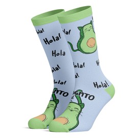 Womens Avogato Sock Cat Face Cute Novelty Hilarious Crazy Saying Footwear