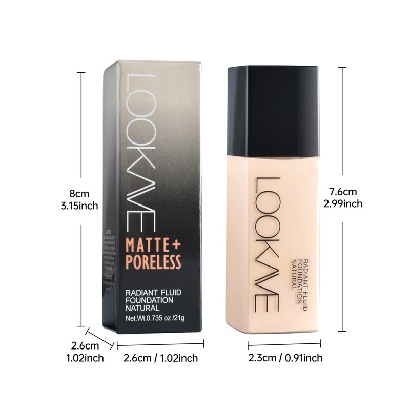 LAMUSELAND Full Coverage Foundation Makeup, Matte Liquid Waterproof Long-lasting Oil-free