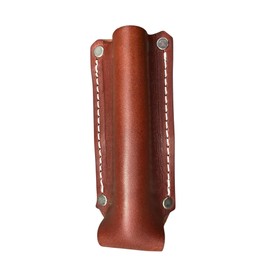 AP Saddlery Leather Flashlight Holster for Terralux, Maglite Mini, Streamlight and Many Other AA Battery Flashlights (Dark Brown, Plain)
