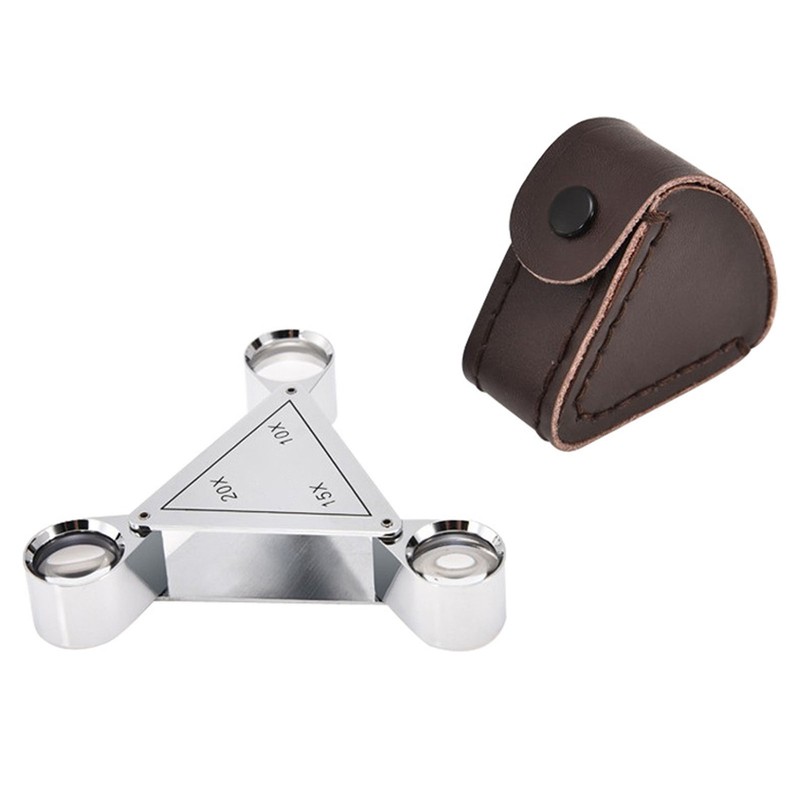 3 Lens Loupe Pocket Foldable Jewelers 10X 15X 20X Jewelry