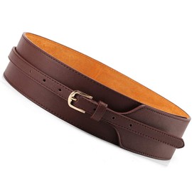 Toptim Women Wide Knotted Belt Design PU Leather Waistbands Simple Width Belt (Brown, Suit For Waist 25-31.5")