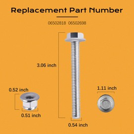 10PCS Auger Shear Bolt and Lock Nut Kit, Compatible with John Deere Screw and Lock Nut Stainless Steel Material Replaces #19M7834 14M7397