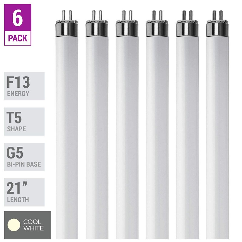 KOR (Pack of 6) F13T5/CW - T5 Fluorescent 4100K Cool