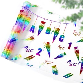 Syoulin - 400 cm x 29 cm Table Runner Table Runner for First Day at School Decoration, School Child Sugar Bags ABC Table Runner Table Decoration for School Decoration, Perfect for Party Decorations