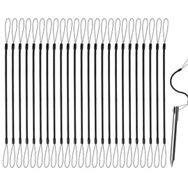 24pcs Elastic Lanyard Tether for Touch Pens, 11.81in Retractable Pen Leash Coil Spring Straps Anti-Lost Plastic Stylus Lanyard Cord Perfect Tool to Tie Drawing Pen to Touchscreen (Black)