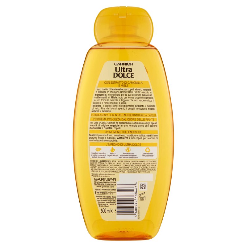 Garnier Ultra Dolce Camomilla and Honey Shampoo for Light Hair,