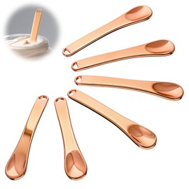 FdcZeyxior FdcZeyxior 6 PCS Metal Cosmetic Skincare Spatula, Mini Reusable Skin Care Spoon Face Cream Makeup Spatula Eye Cream Applicator for Face Mask Creams Lotions Moisturizers Essences Beauty Accessories