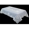 Grantlinen White 72x108" Organza Embroidery Tablecloth 12 Napkins Wedding Bridal