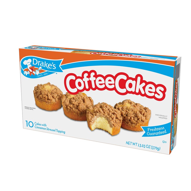 Drake’s Coffee Cakes with Cinnamon Streusel Topping, 48 Individually Wrapped