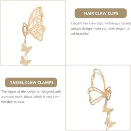 Milisten 4 Pinzas Cabello Diseño de Mariposa Dorado, Aleación Resistente y Cómoda para Mujer, Accesorios Elegantes y Únicos para Peinados Diarios
