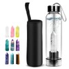 HINATAA Crystal Water Bottle, Removable Healing Natural Quartz Water Bottle,