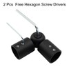 Jiozermi 2 Packs Heavy Duty Curtain Rods Connector, Black Adjustable