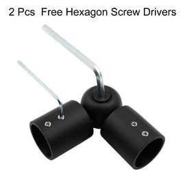 Jiozermi 2 Packs Heavy Duty Curtain Rods Connector, Black Adjustable Curtain Rods Corner Connector Elbow Connector