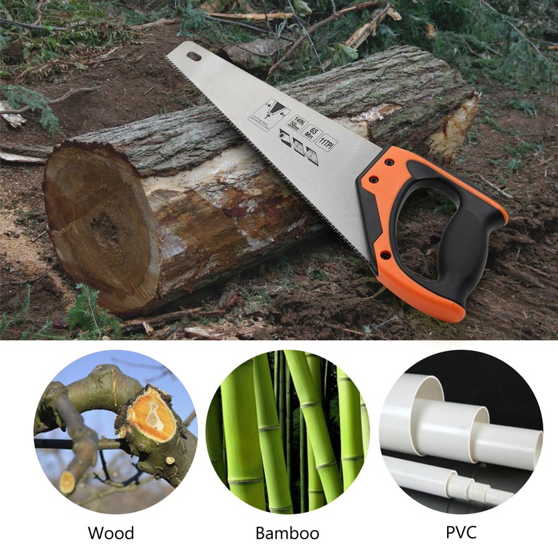 14 Inch Wood Hand Saw, Non-Slip Ergonomic Handle Rustproof Wood