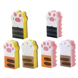 GRIRIW 6 Pack Kitchen Cleaning Sponges Dish Pot Pan Scrub Pads Multi-use Reusable Dish Sponges Compact Wok Small Kitchen Cleaning Tools