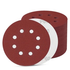 Pack of 80 Sandpaper 125 mm Velcro, Sanding Discs 8 Holes, Eccentric Round Sandpaper (80 Pieces 60 Grit)