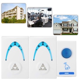 Wireless Doorbell, Melody Home Doorbell Remote Control Button Doorbell LED Light Flashing Doorbell with Plug in Receiver for Home Security