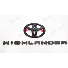 Toyota OEM 4pc Gloss Black HIGHLANDER XSE Logo AWD OVERLAY Emblem 2021+ Toyota Highlander