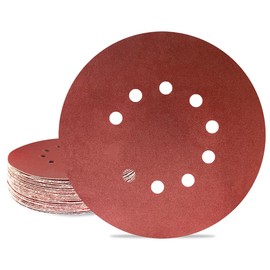 Meccion 225 mm Sandpaper Velcro Pack of 25 Sanding Discs Grit 10 Hole Round Sandpaper for Drywall Sanders Random Orbital Sanders Sanding Giraffe (180 Grit)
