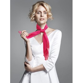 SATINIOR Chiffon Scarf Women Square Handkerchief Lightweight Satin Ribbon Scarf Retro Neck Neckerchief(Deep Rose Red)