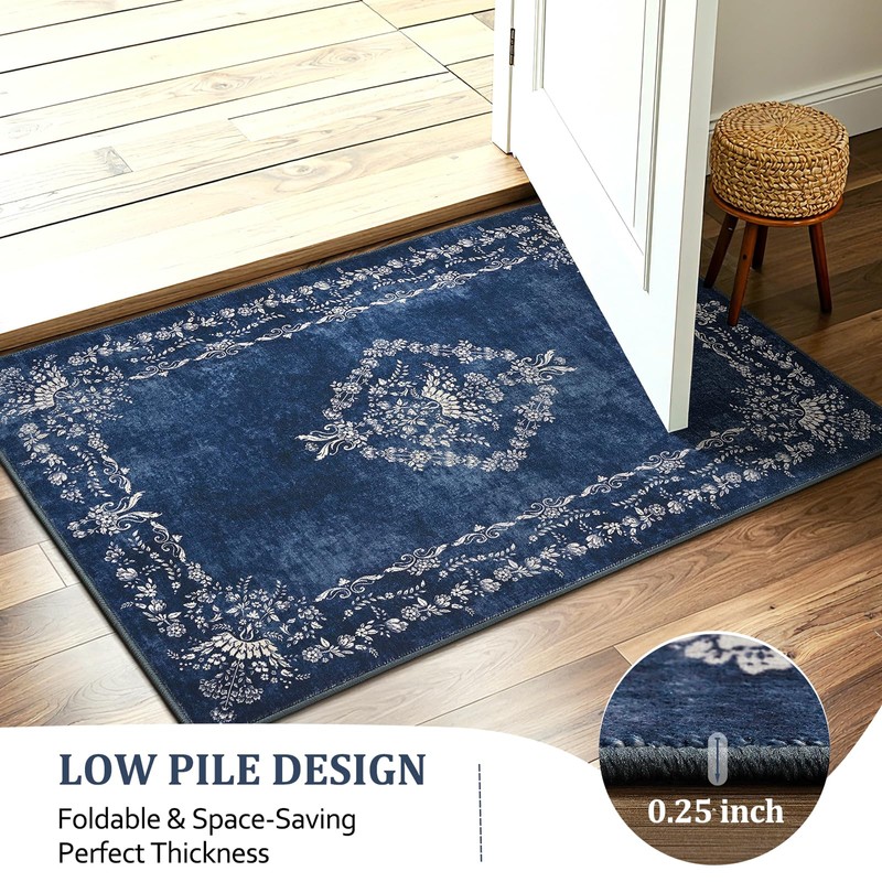 FlyDOIT Small Entryway Rug 2x3 Washable Area Rugs for Bathroom,