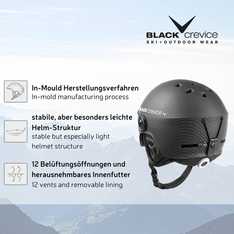 Black Crevice, Gstaad, Adults Ski Helmet