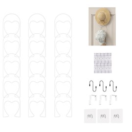 LINFIDITE 15 PCS Baseball Hat Rack Hanger Holder Organizer Multi Hook Wall Mounted Over Door Cap Display Storage Rack Cap Holder, Closet HangingStorage Rack w Hanging Hook White