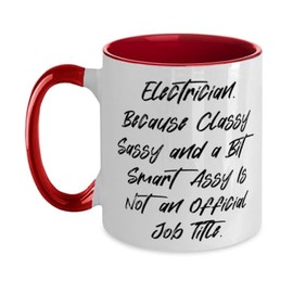 Inspire Electrician Two Tone 11oz Mug, Electrician. Because Classy Sassy and a Bit Smart, Unique Cup For Friends From Colleagues, Gadgets, Tools, Books, Apparel, Home goods